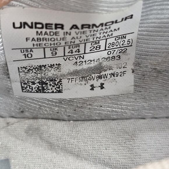 Under Armour Project Rock Shoes Mens Size 10 White HOVR Training Sneakers Gym - Picture 16 of 16